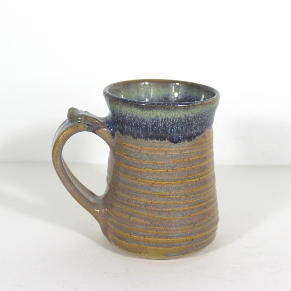 Vintage Signed Handmade Pottery Coffee Mug, Artisan, One of a Kind, Handmade